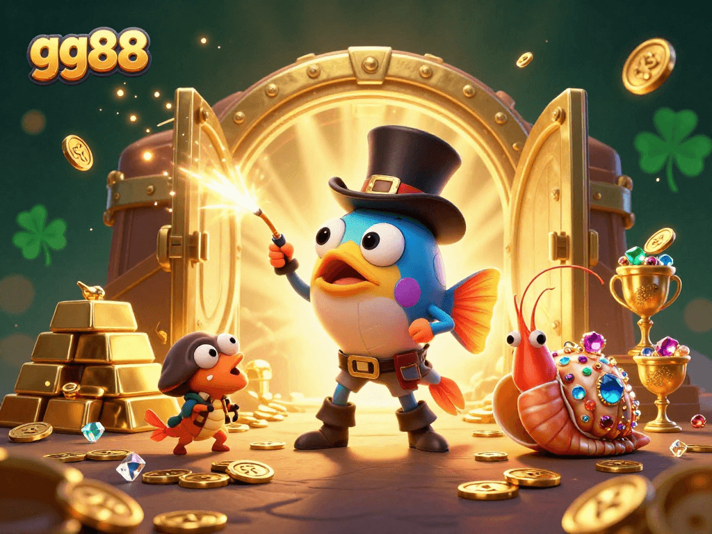 Experience gg88 with a vibrant deep-sea casino adventure featuring gold coins and animated sea creatures.