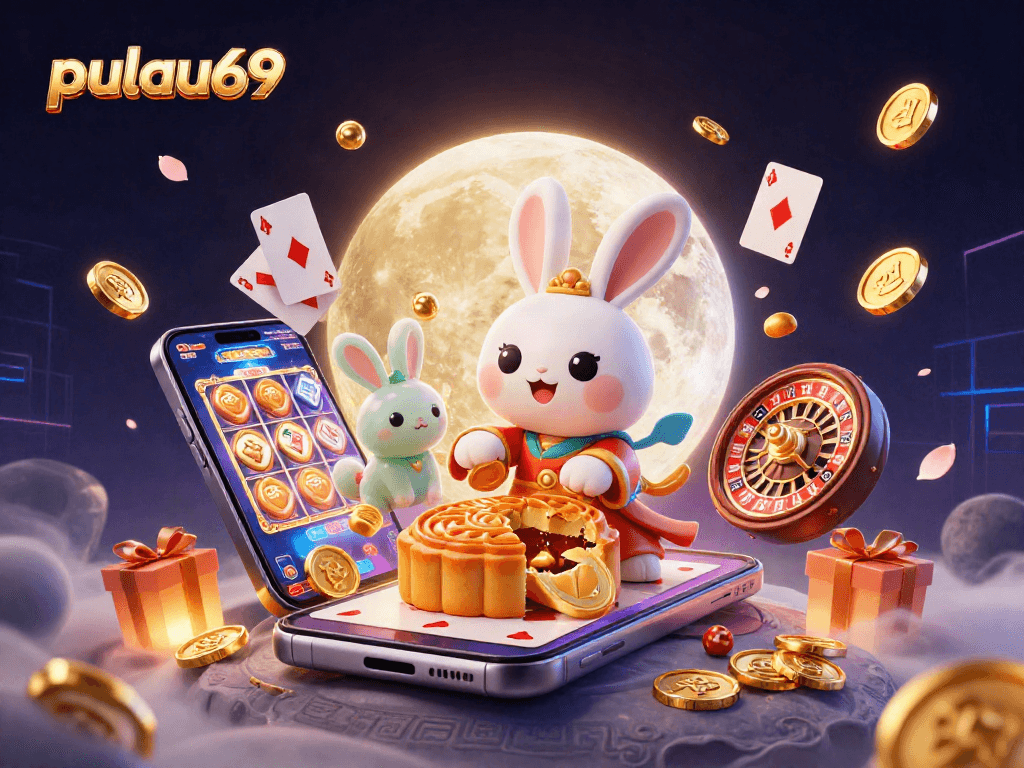 Play exciting casino games at pulau69 with a mystical moon rabbit and captivating elements!