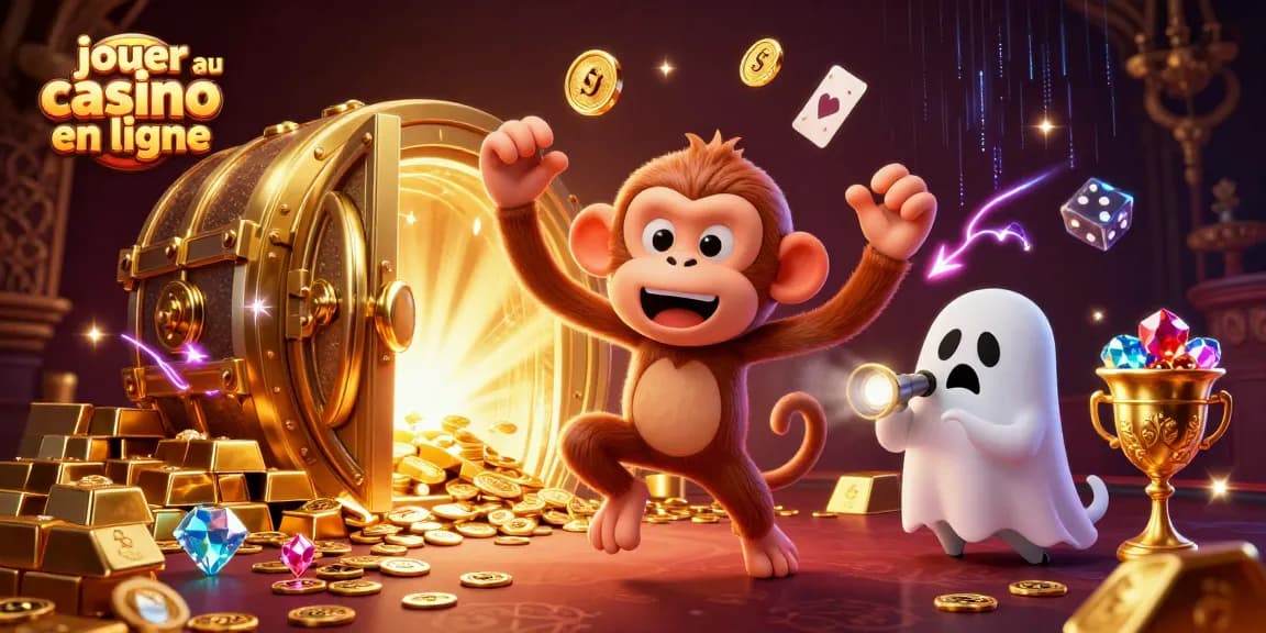 Jouer au casino en ligne avec des personnages amusants, des pièces d'or et des trésors scintillants.