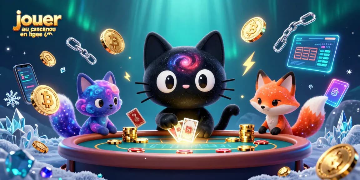 Jouer au casino en ligne avec un chat noir trou noir et un renard nébuleux dans un casino cosmique.
