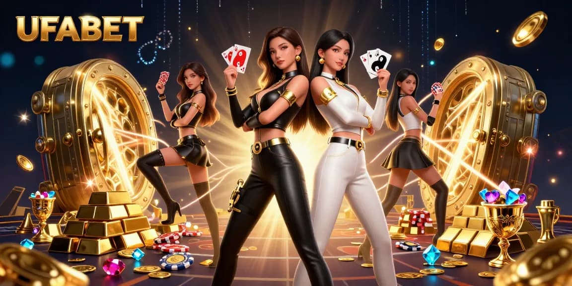Experience the excitement of UFABET's gaming world with stunning characters and casino elements.