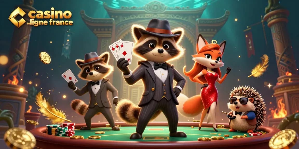 Jouez au casino en ligne France avec cette illustration captivante de personnages animés.