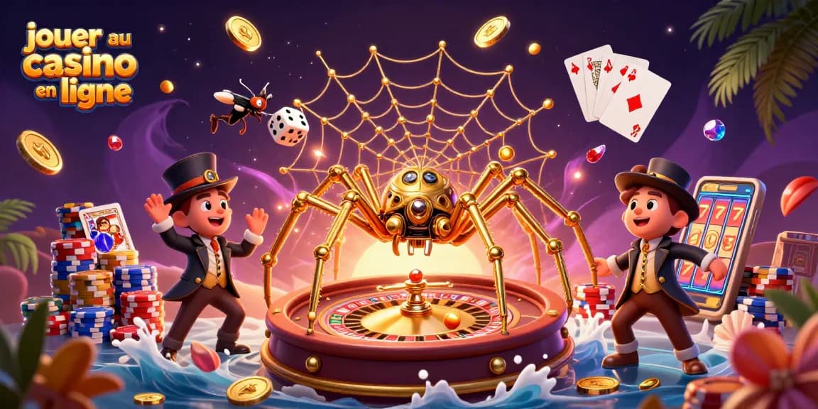 Jouer au casino en ligne avec une illustration 3D riche en détails d'un monde de jeux palpitants.