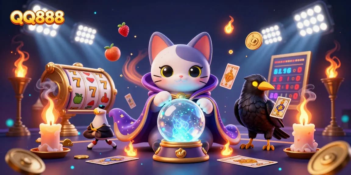 Engage in thrilling slot action with QQ888, featuring vibrant characters and dynamic game elements.