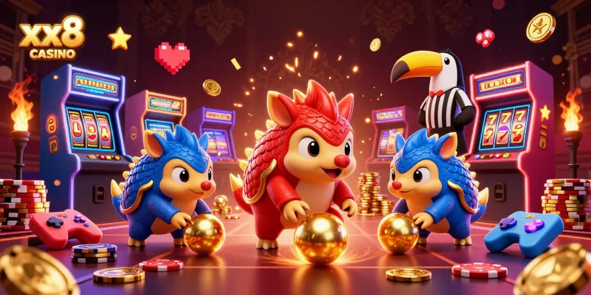 Experience the excitement at xx8 casino with rival pangolins bowling chips and colorful gaming elements.