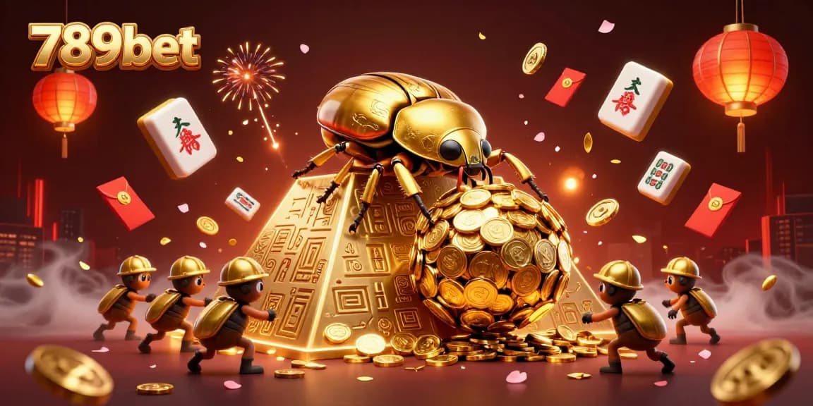 Experience thrilling online games with 789bet, showcasing vibrant 3D illustrations filled with casino excitement.