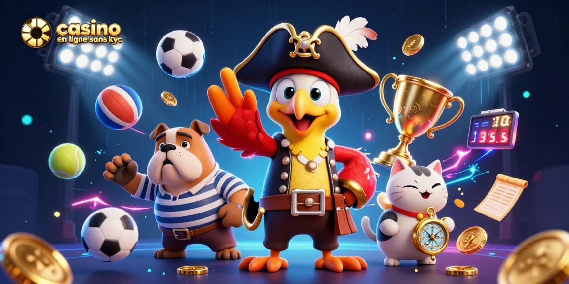 Jouez au casino en ligne sans KYC avec des personnages colorés et des éléments de jeu dynamiques.
