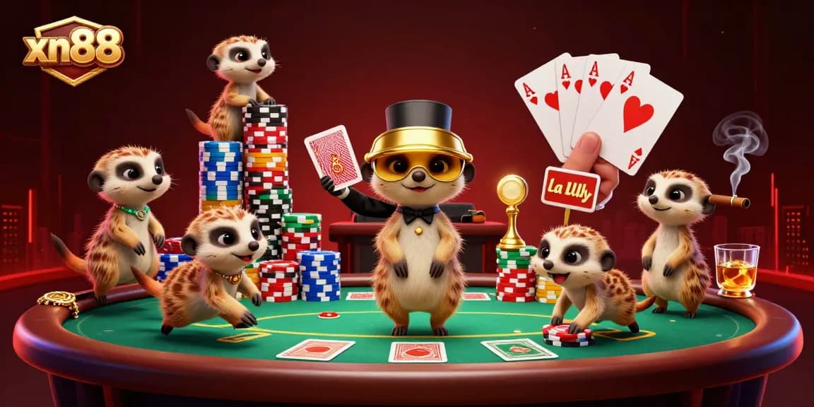 Join the thrilling world of xn88 with meerkats managing a vibrant online casino operation.