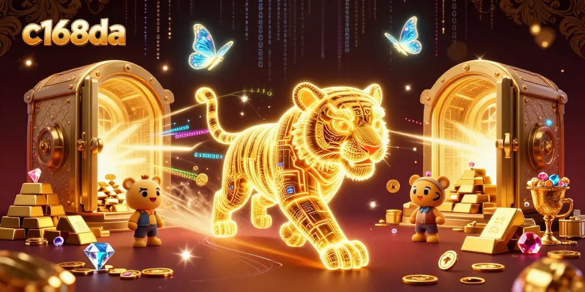 Engage with thrilling gameplay at c168da, featuring a mystical tiger amidst dazzling casino riches.