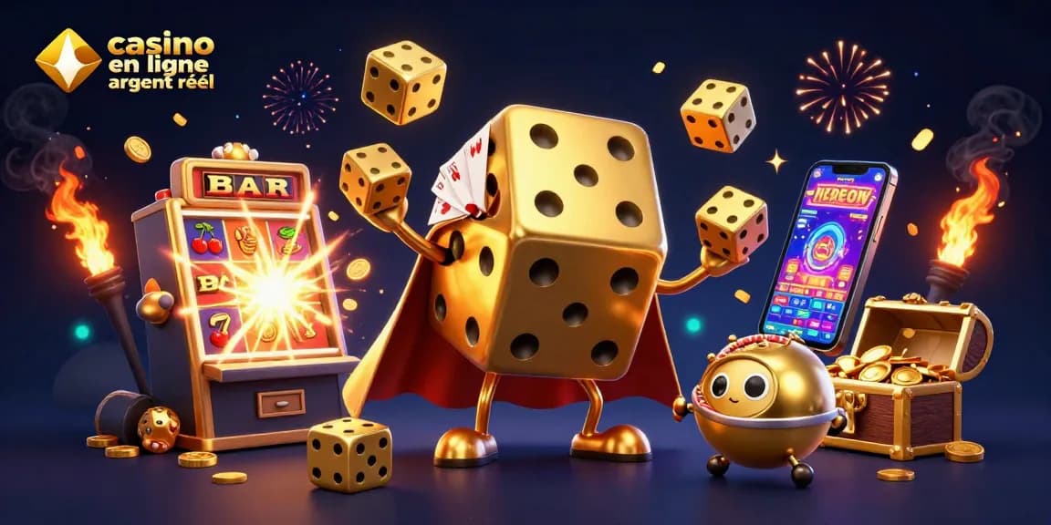 Jouez à des jeux captivants sur un casino en ligne argent réel avec des personnages de jeux scintillants.