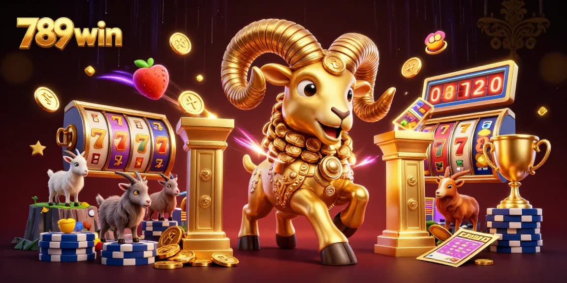 Experience vibrant 789win casino action with a golden ram and dynamic slot elements!
