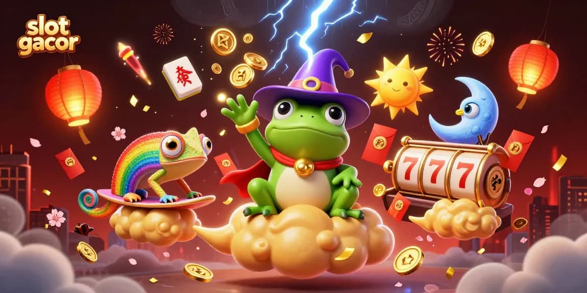 Engage in the excitement of slot gacor with a vibrant 3D illustration of enchanting game characters.