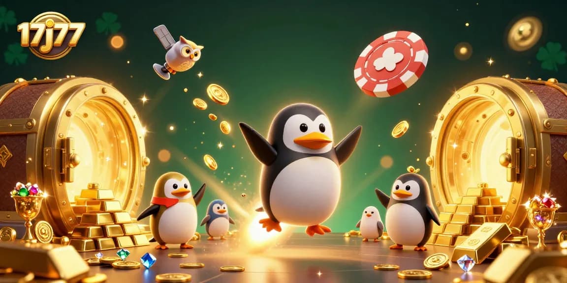 Engage with the thrilling adventure of 17j77, where a golden penguin races to a casino space station!