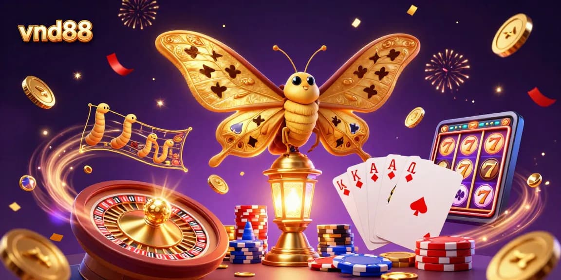 Play thrilling casino games with vnd88 as the magical moth brings luck to players.