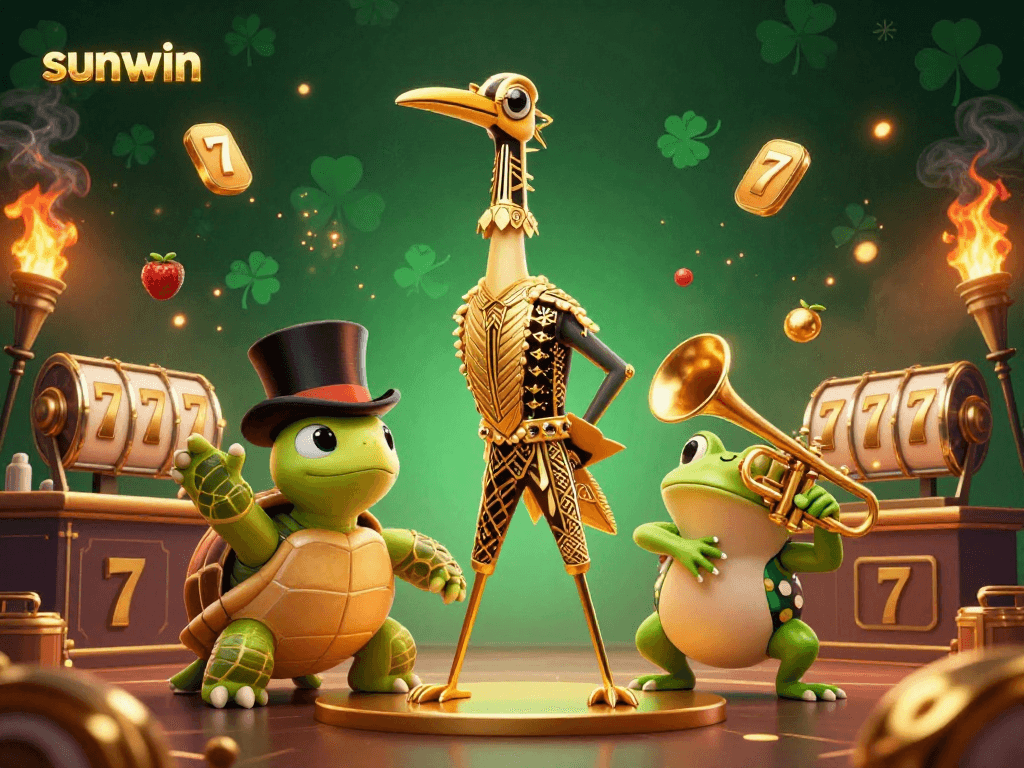 Experience sunwin's enchanting casino nights with a vibrant 3D illustration showcasing excitement and thrill.