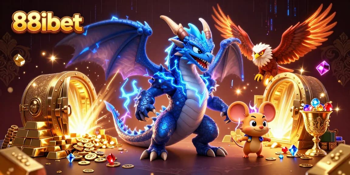 Experience thrilling wins with 88ibet in a vibrant casino atmosphere featuring stunning cartoon characters.