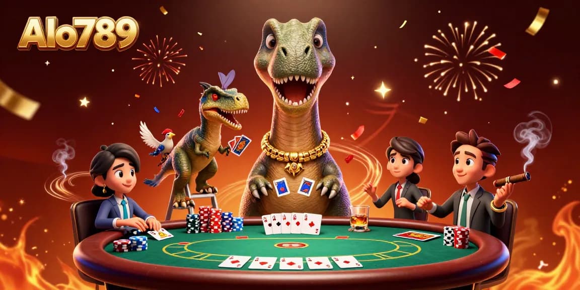 Alo789 players enjoy an immersive poker game with vibrant 3D characters and dynamic casino elements