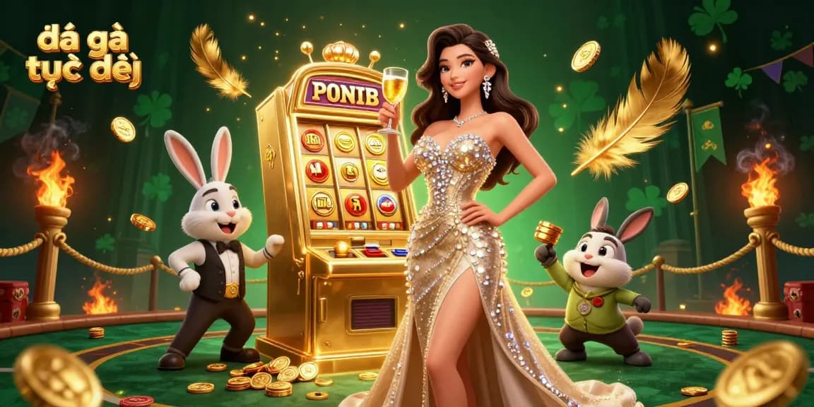Engage with đá gà trực tiếp as a stunning woman celebrates, surrounded by a jackpot scene.