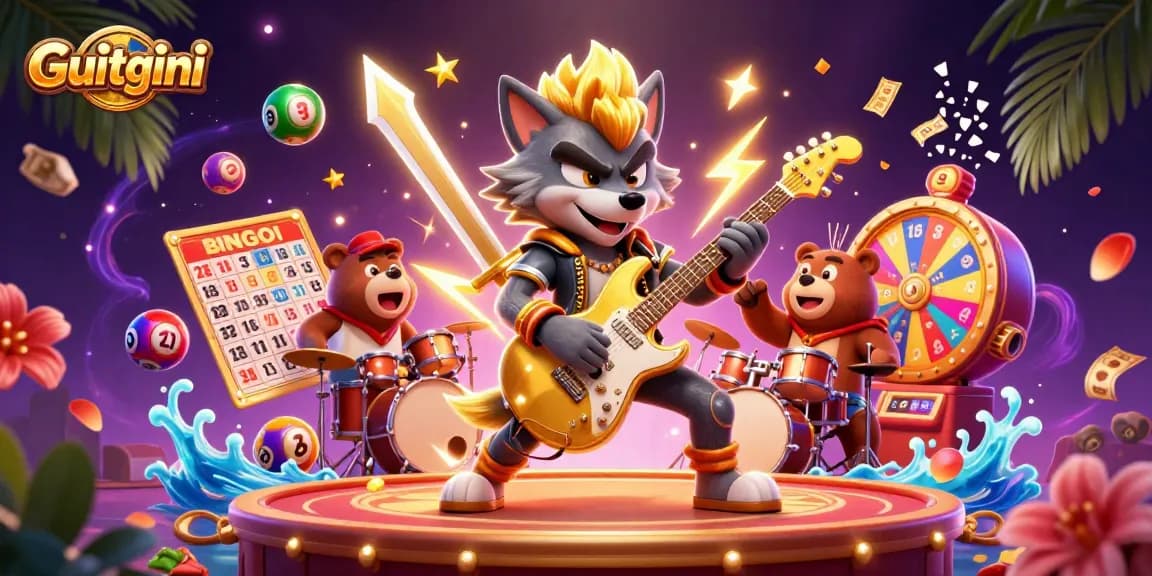 Experience the thrill of winning with Guitgini's vibrant casino scene showcasing dynamic lottery action.
