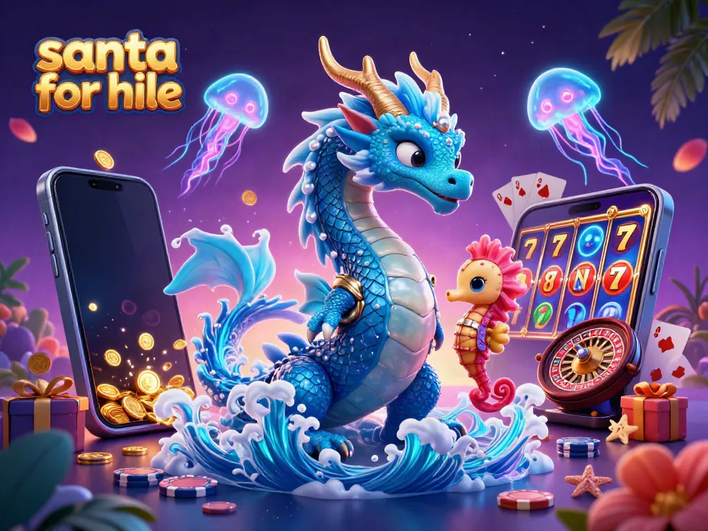 Engage with Santa for hire while spinning epic slots in an oceanic fantasy scene.