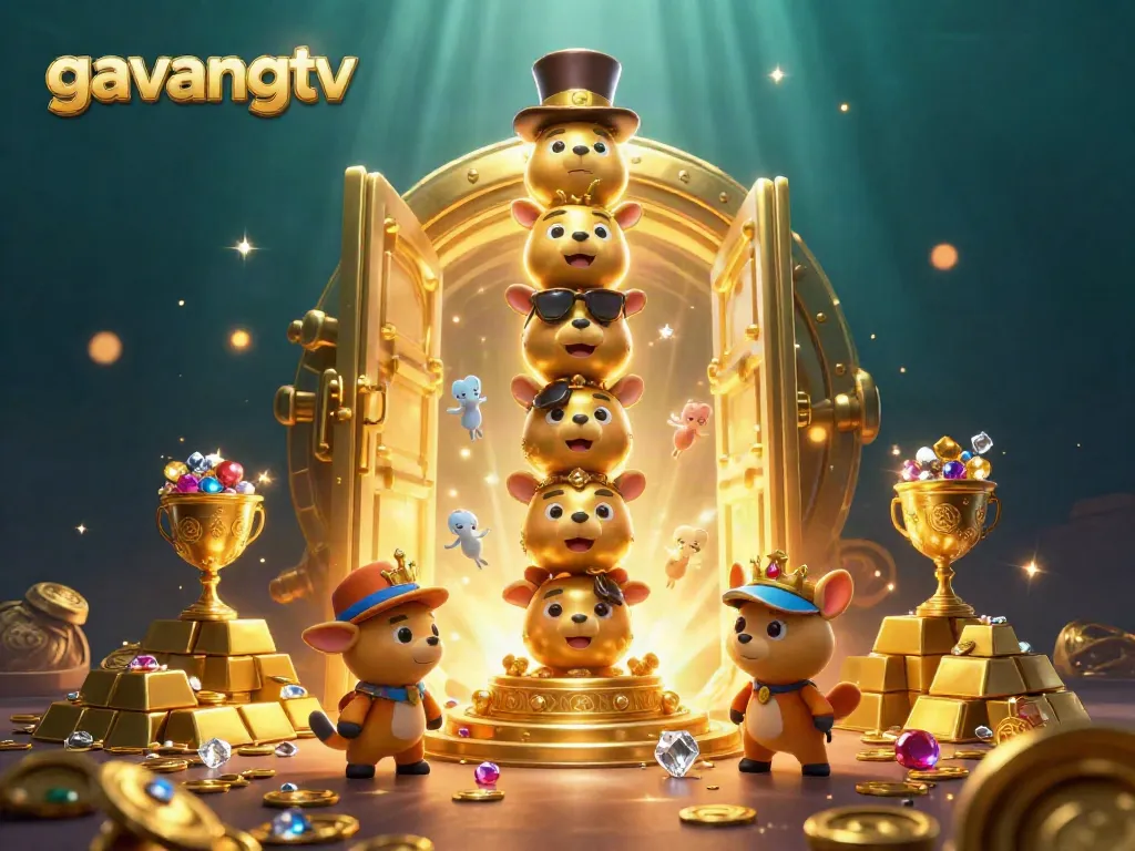 Experience lively betting at GavangTV with an animated golden totem and treasure elements
