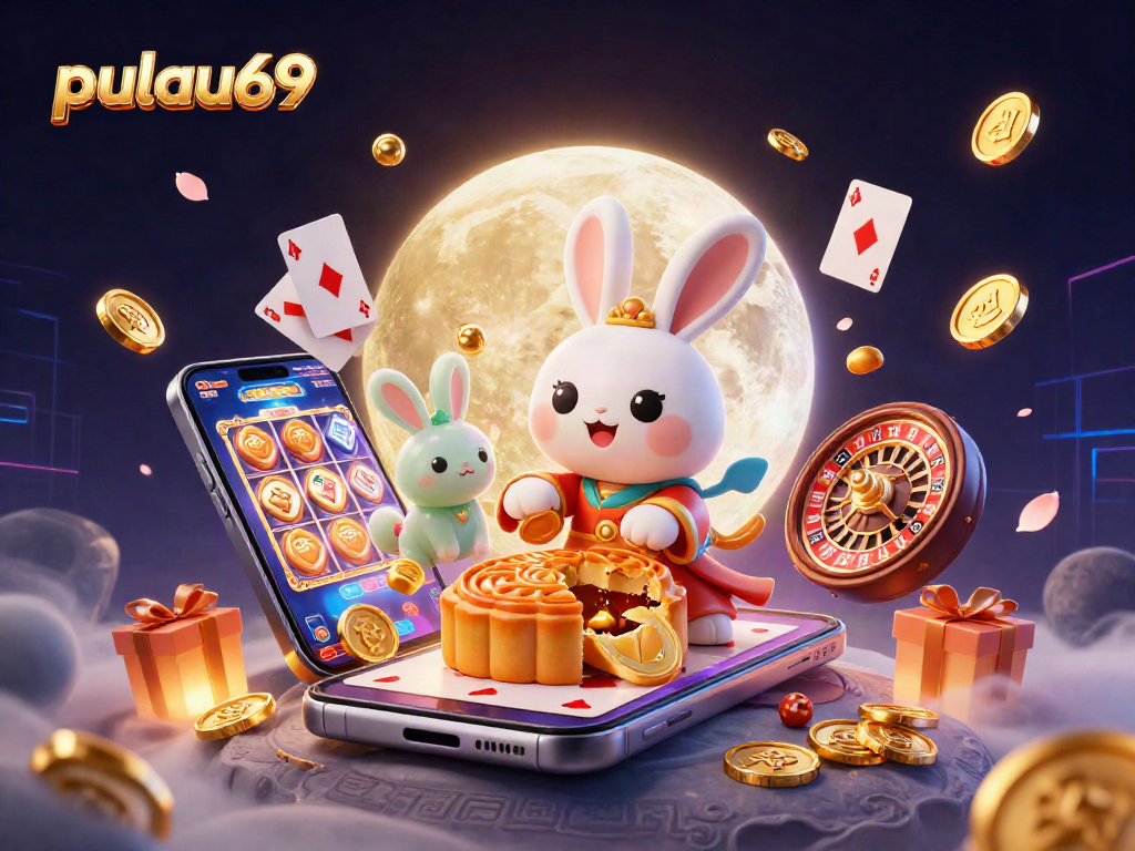 Play exciting casino games at pulau69 with a mystical moon rabbit and captivating elements!