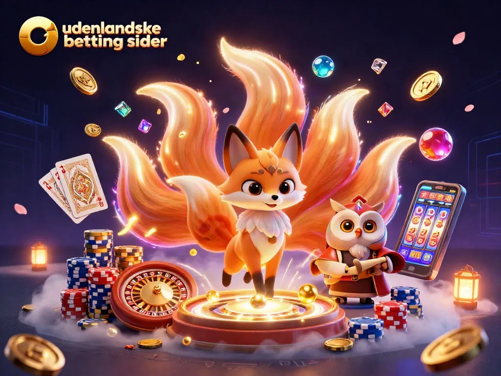 Engage with top udenlandske betting sider in an exciting 3D casino scene filled with vibrant elements.