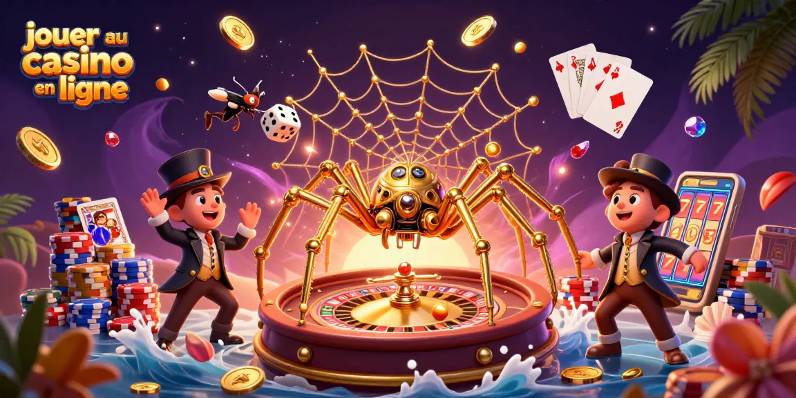 Jouer au casino en ligne avec une illustration 3D riche en détails d'un monde de jeux palpitants.