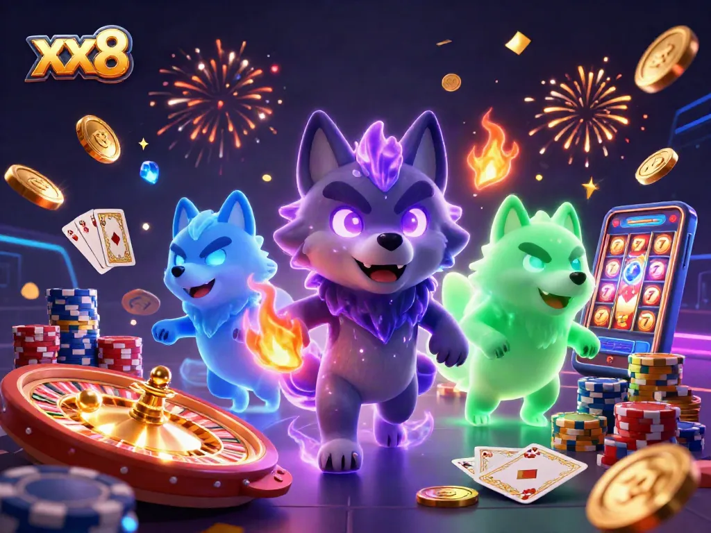 xx8 enhances gameplay with vivid 3D casino characters and dynamic gold coin action.