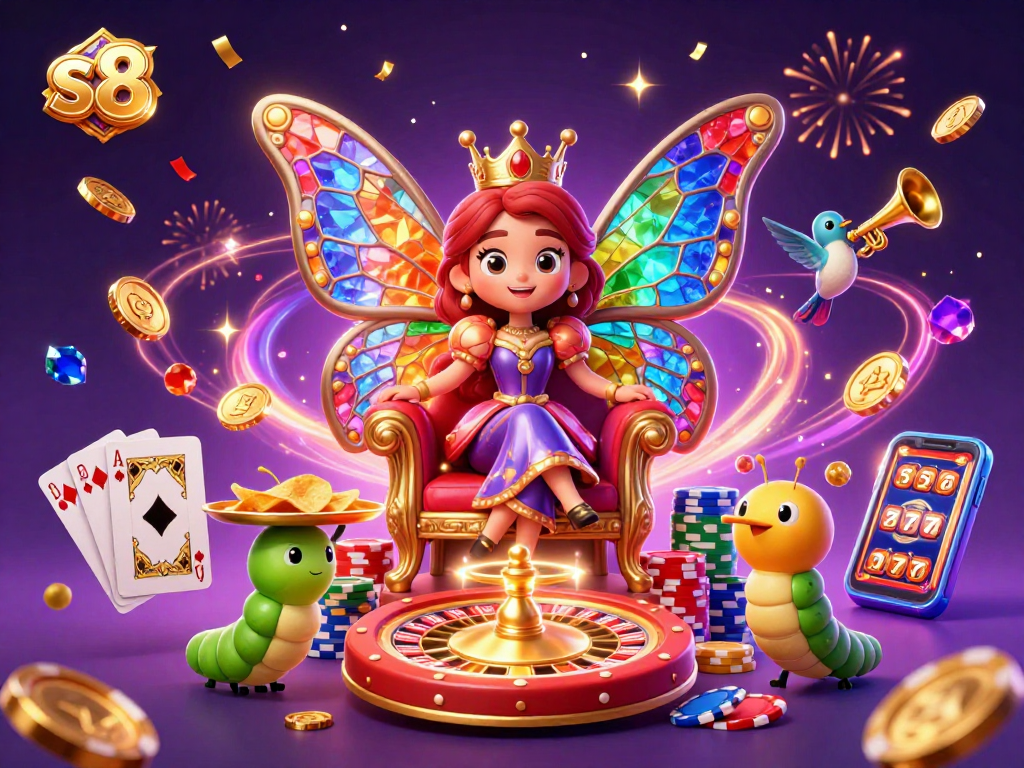 Experience exciting S8 gaming with vibrant characters and a jackpot atmosphere.