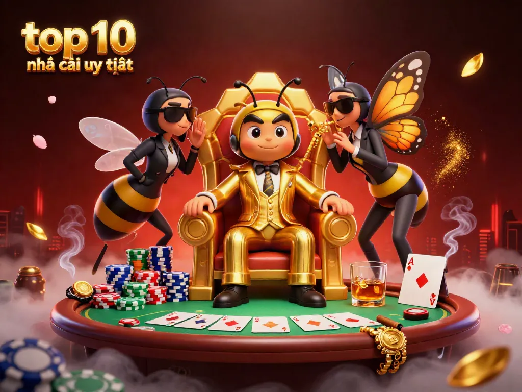 Experience the excitement of the top 10 nhà cái uy tín with vibrant casino elements and action.