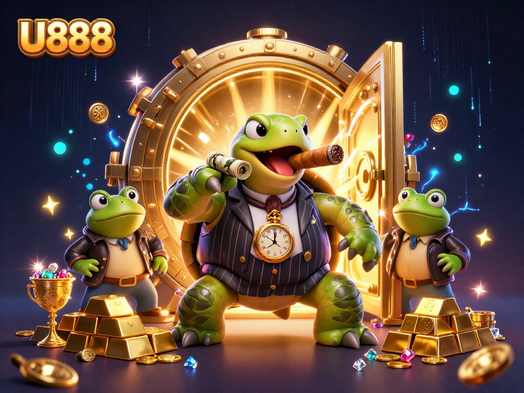 Experience the thrilling game atmosphere at U888 with vibrant characters and magical casino elements.