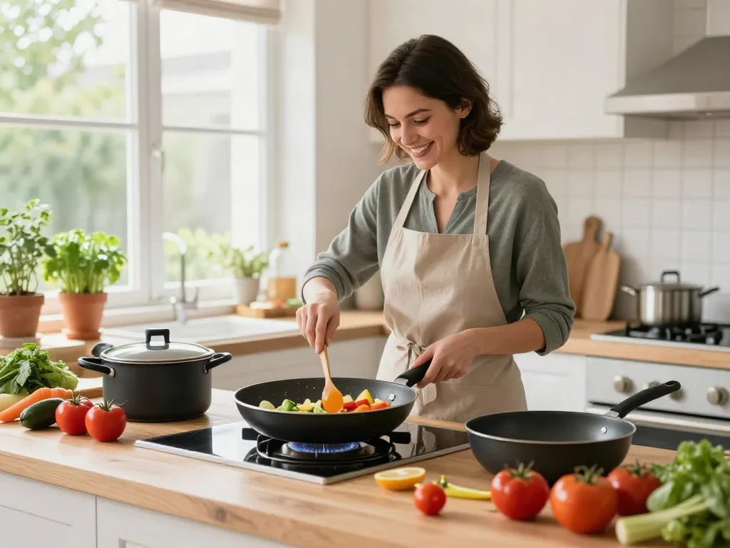 Enjoy cooking with top Non-Stick Cookware price in bangladesh in a bright kitchen.