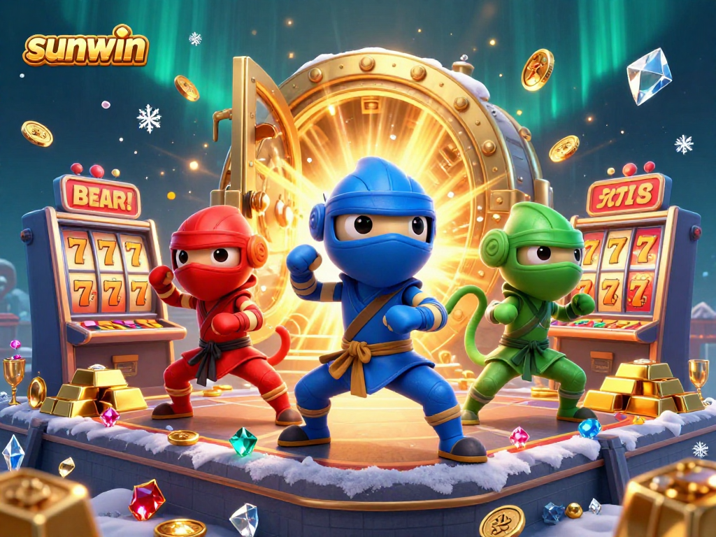 Experience thrilling gameplay with sunwin's vibrant ninja chameleon scene packed with slot elements.