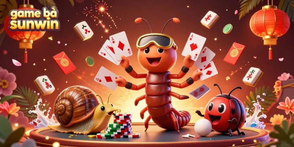 Experience thrilling gameplay at game bài sunwin with dynamic characters and festive elements in a vibrant casino environment.