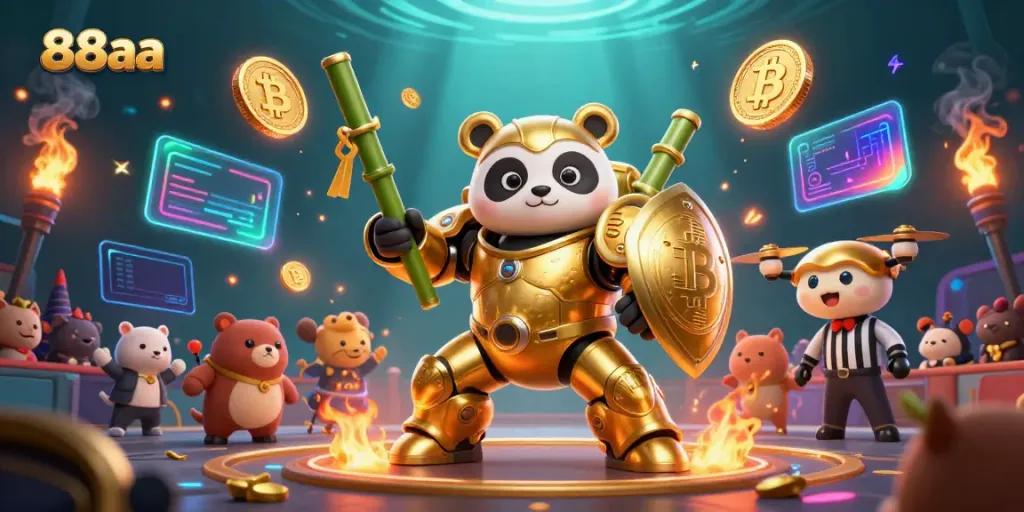 Engage with 88aa's thrilling casino arena showcasing vibrant action and crypto elements.