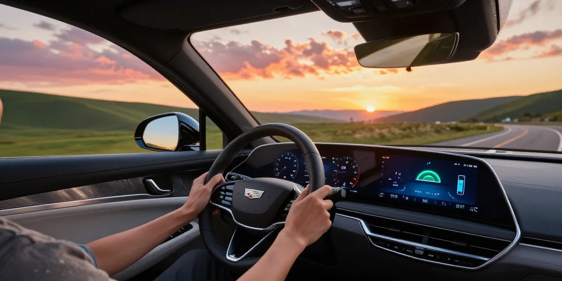 Exploring how do the driving modes in Cadillac Lyriq offer different ranges or battery usages while driving on a scenic road.