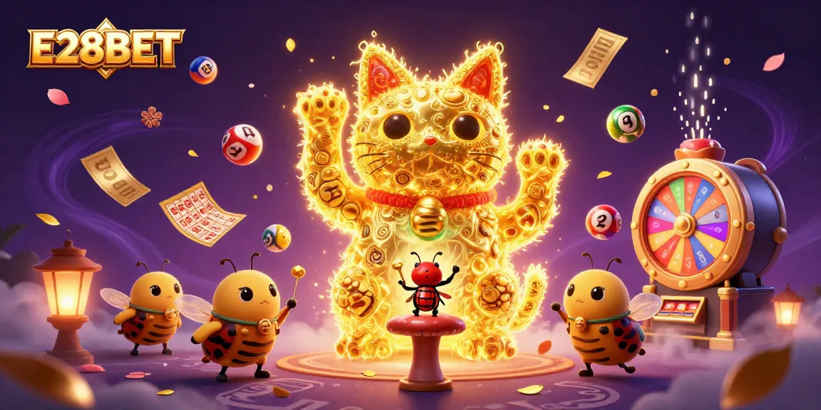 E28BET brings players thrilling casino experiences with a vibrant lucky cat and lottery action