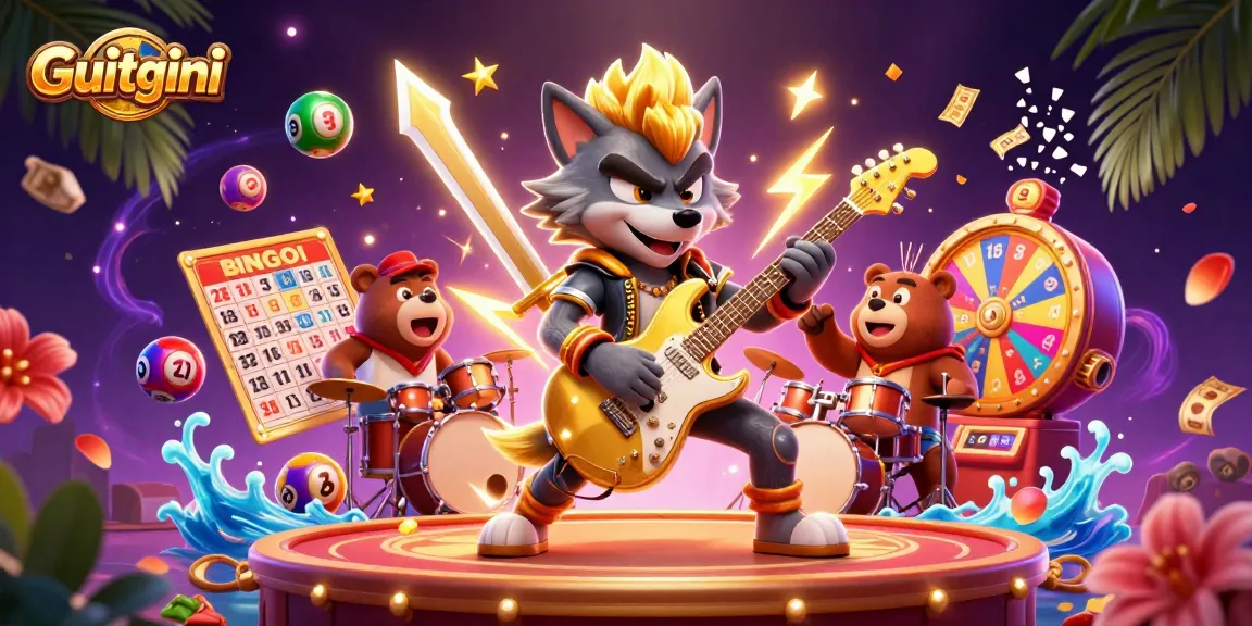 Experience the thrill of winning with Guitgini's vibrant casino scene showcasing dynamic lottery action.
